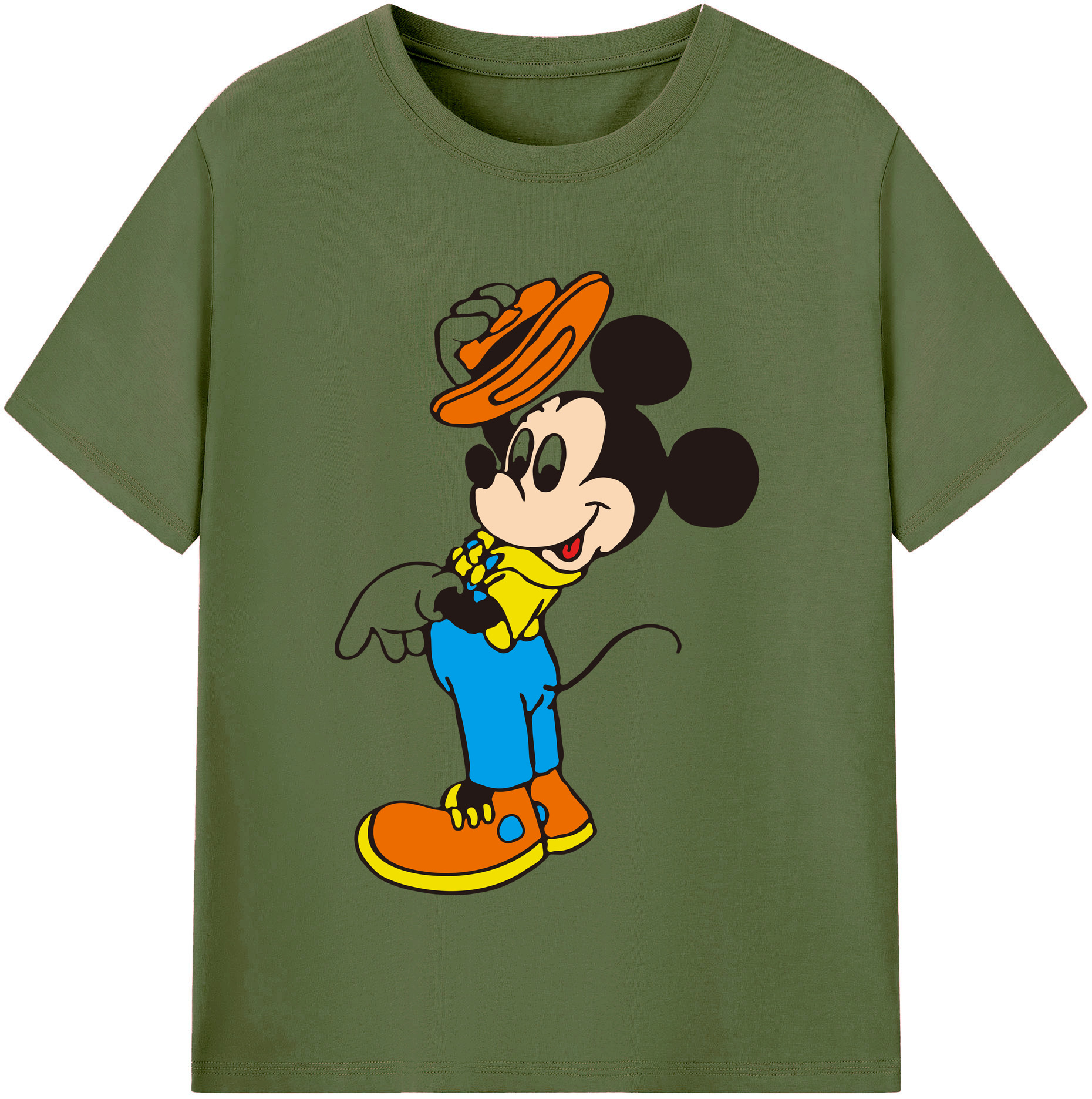 （画像用） ミッキーマウス Mickey Mouse 綿100％半袖Tシャツ（フロントプリント）